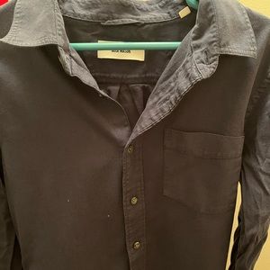 Buck Mason Twill navy blue shirt small